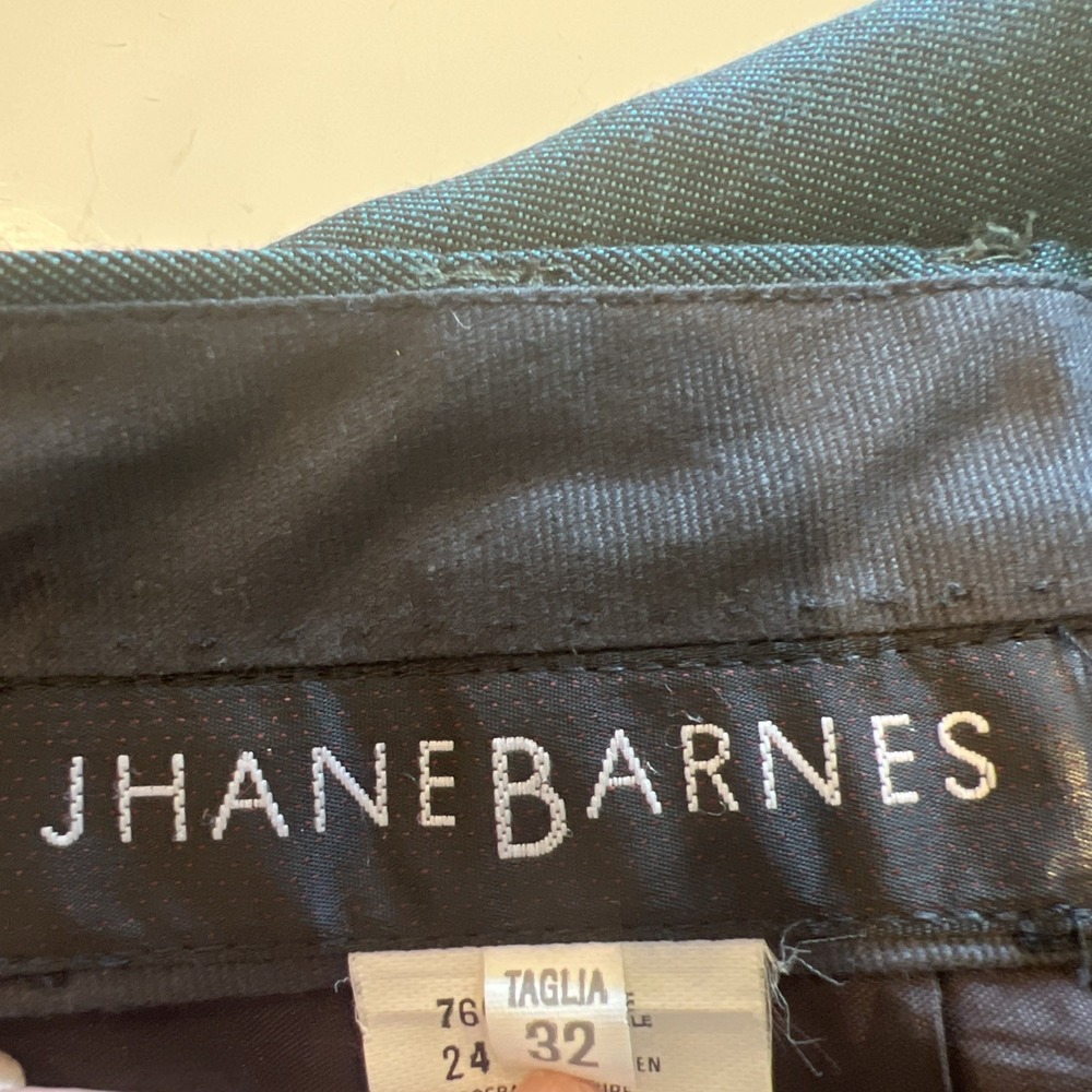 Jhane Barnes Men's Pants Size 32 Wool|Linen Blend Teal Hi Rise Classic Dressy - Picture 6 of 7